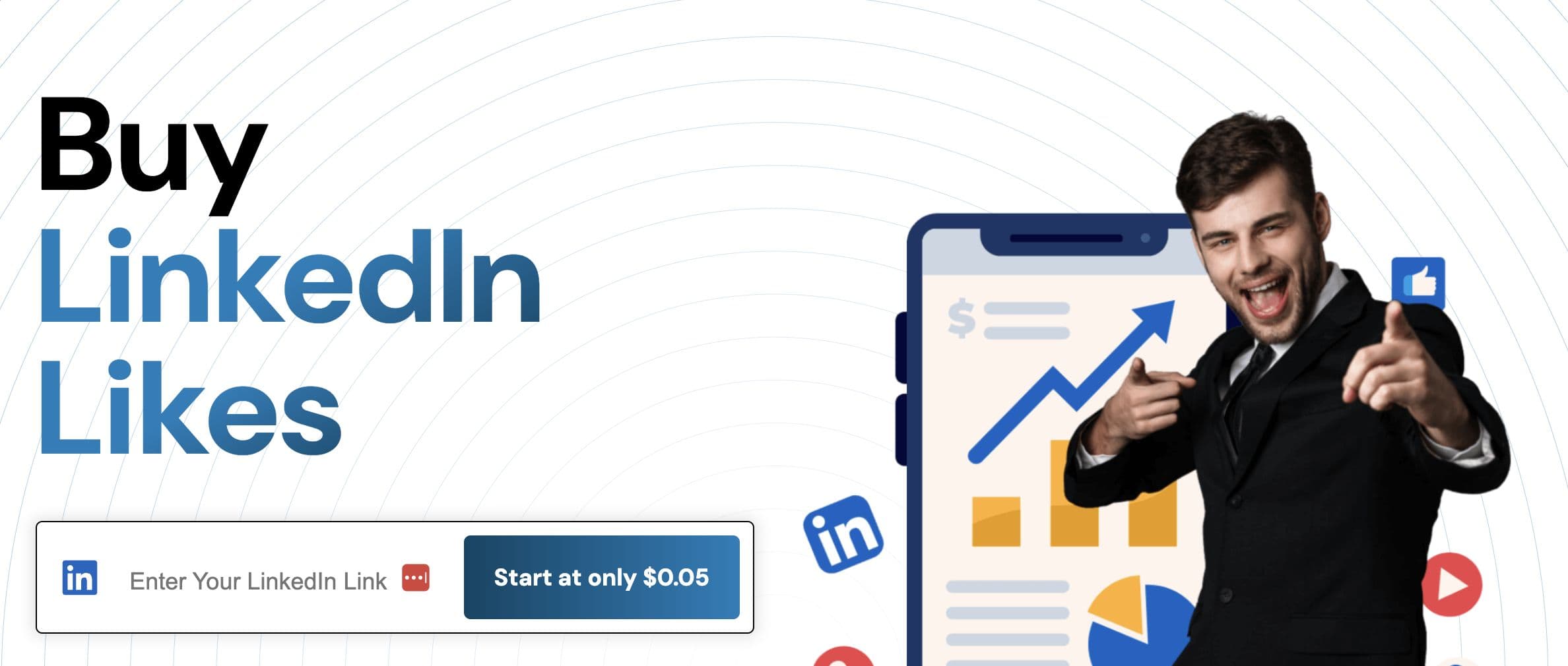 Example of a website where you can buy Linkedin followers and likes