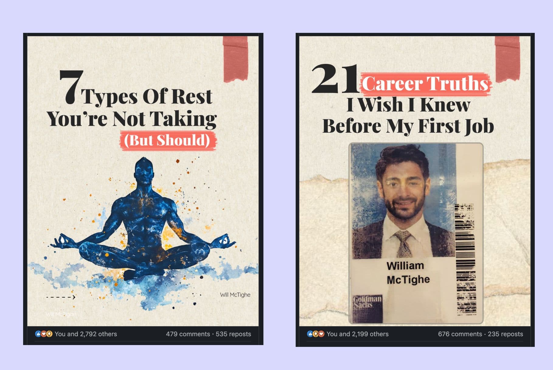 Examples of effective LinkedIn document thumbnails designed to capture attention in the feed