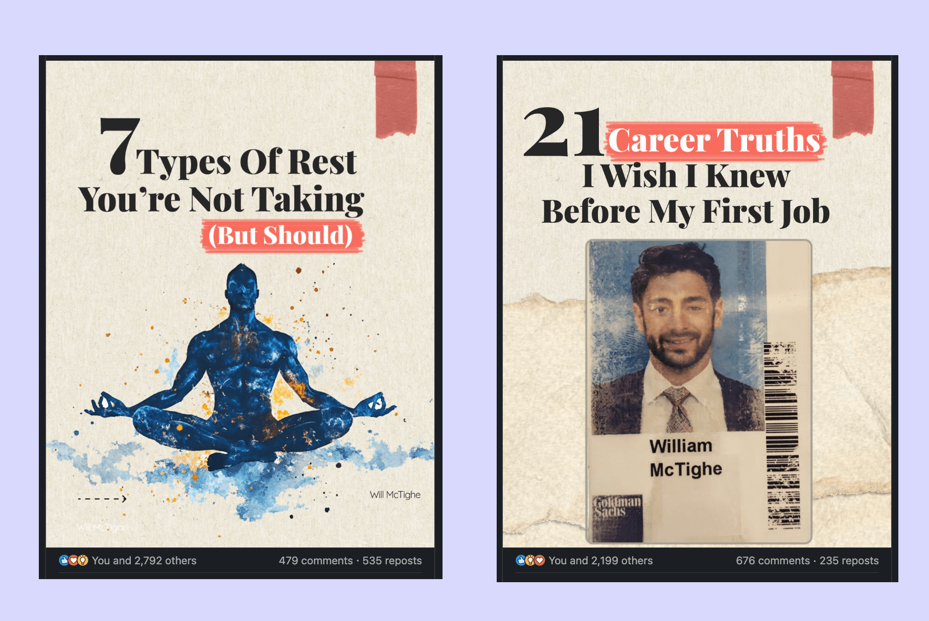 Examples of effective LinkedIn document thumbnails designed to capture attention in the feed