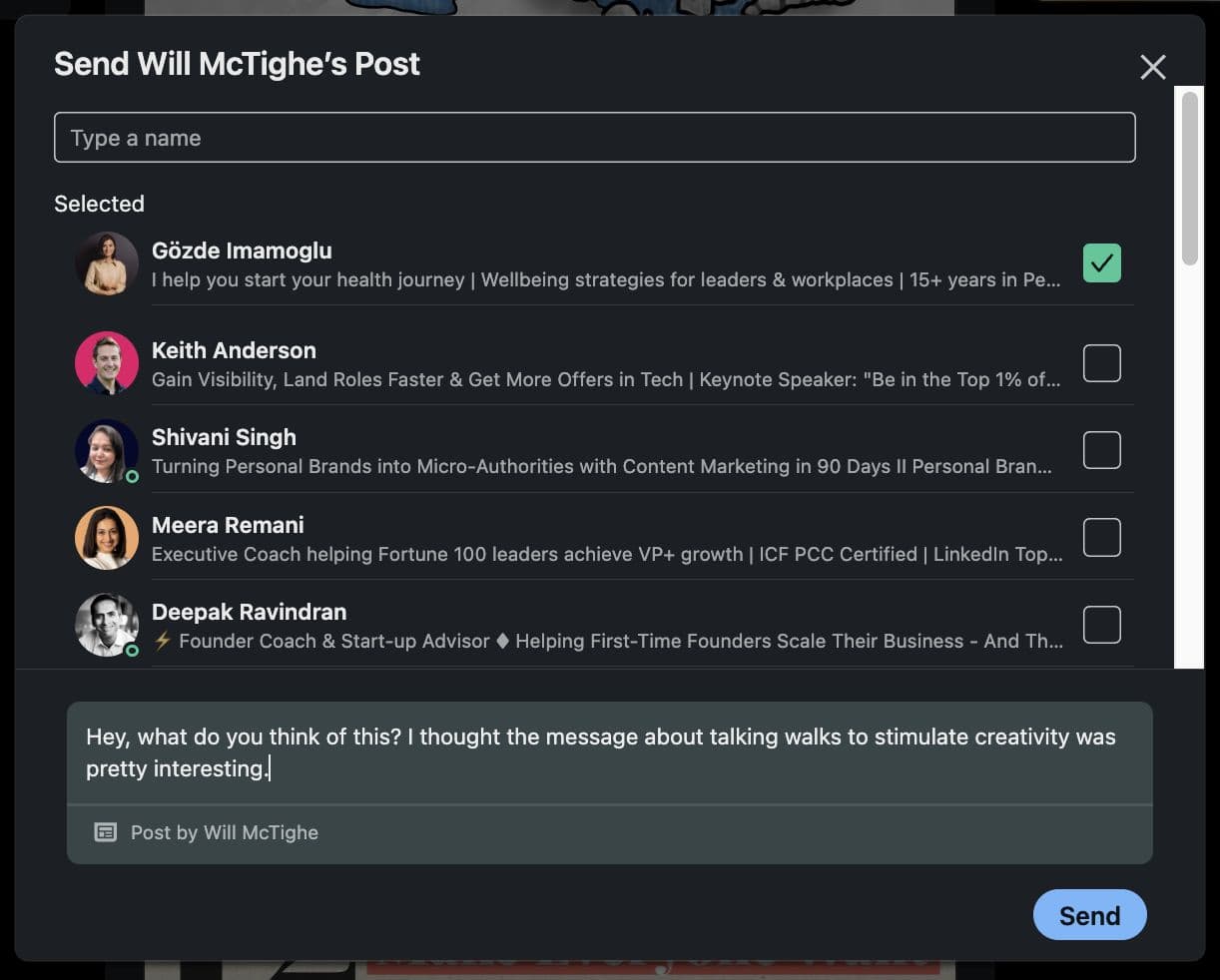 Add your personal note to provide context for why you're sharing this content