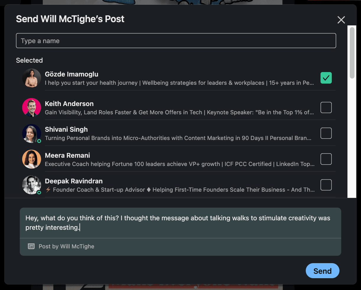 Add your personal note to provide context for why you're sharing this content