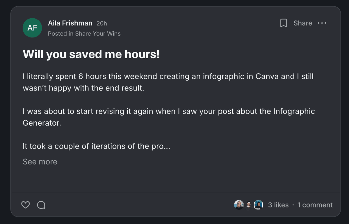Feedback from Aila Frishman