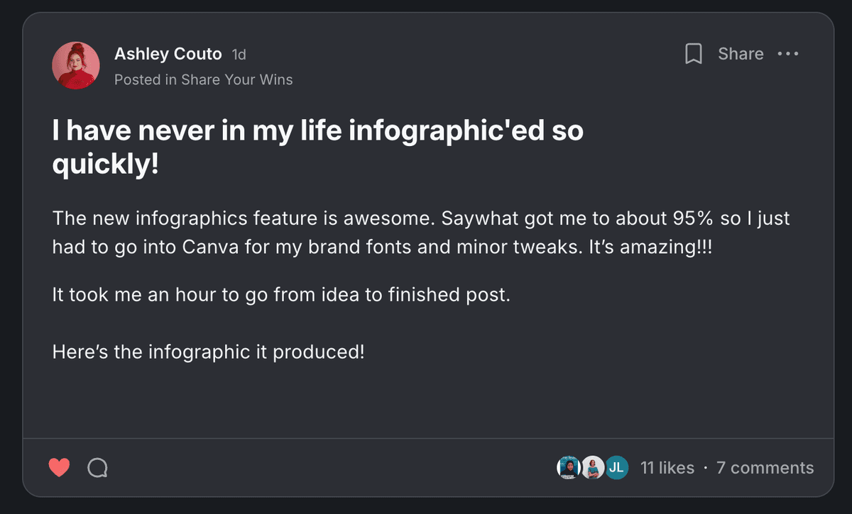 Feedback from Ashley Couto