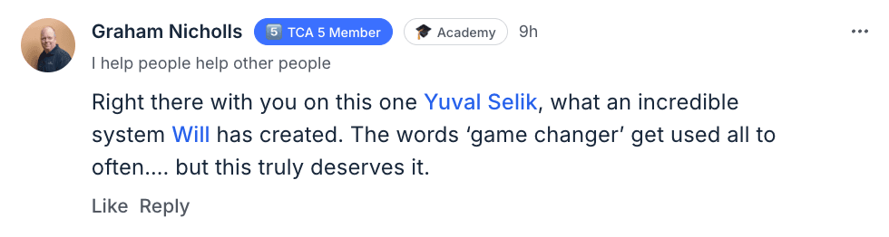 Feedback from Graham Nicholls