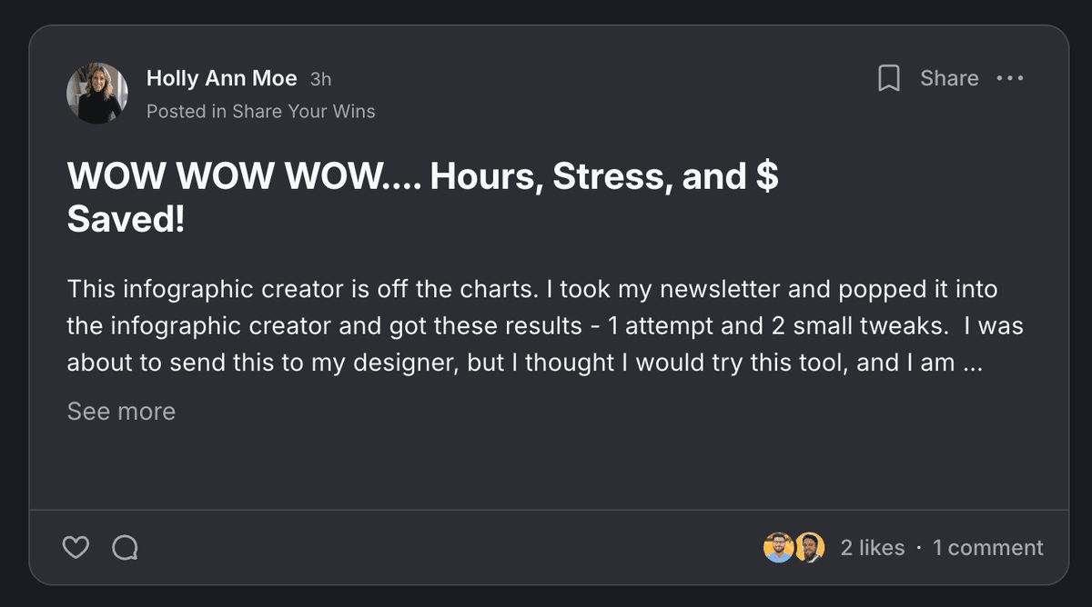 Feedback from Holly Moe