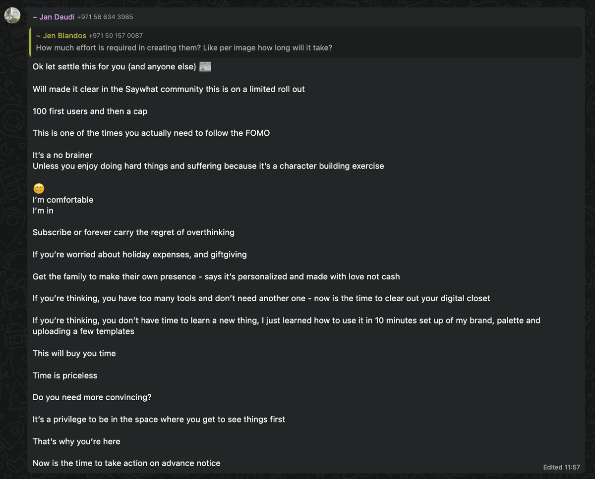 Feedback from Jan Daudi